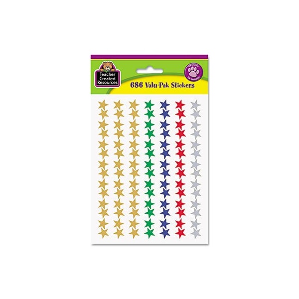 Teacher Created Resources STICKER VALU-PAK, FOIL STARS, 686/PACK 6644 - main